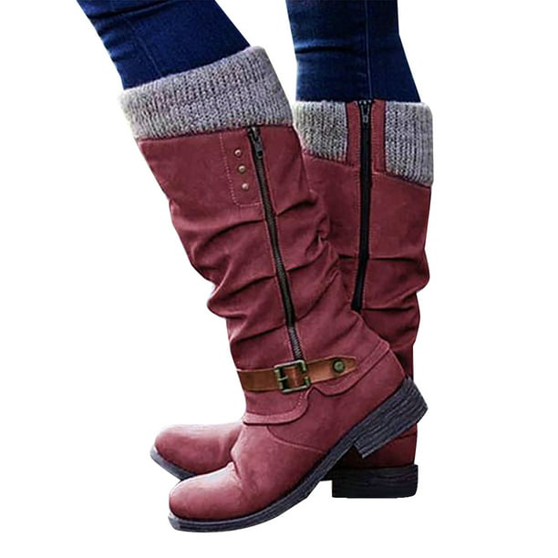 UK Women's Winter Warm Shoes Mid Calf Boots Fashion New 5 Sizes Suede Snow Boots